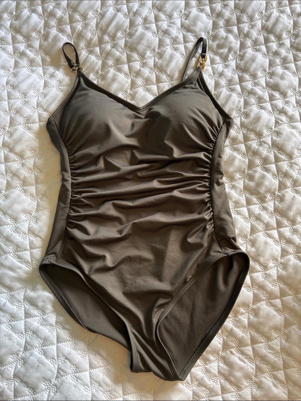 Michael Kors Swimsuit, Women’s size 10-12, excellent condition! Khaki Green gold